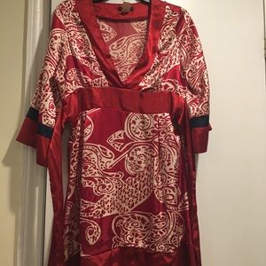 Red kimono dress